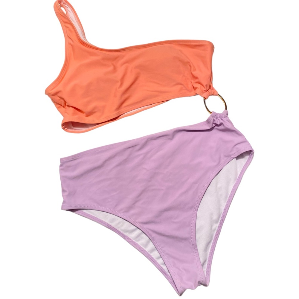 SHEIN Purple/Salmon Split one piece size L